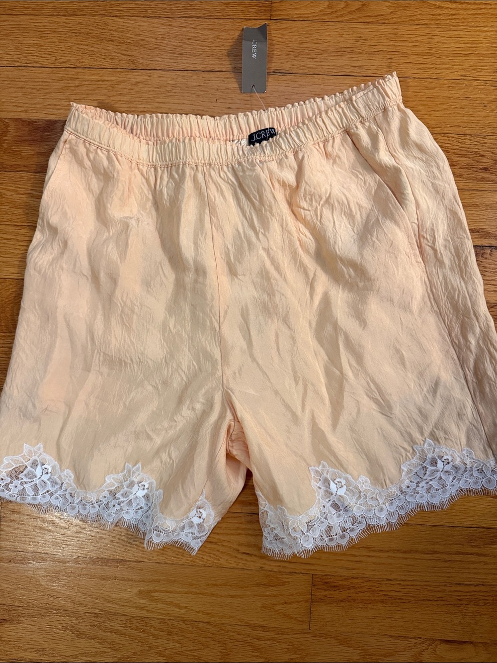 NWT j.crew silky lace trimmed shorts sz XS extra small